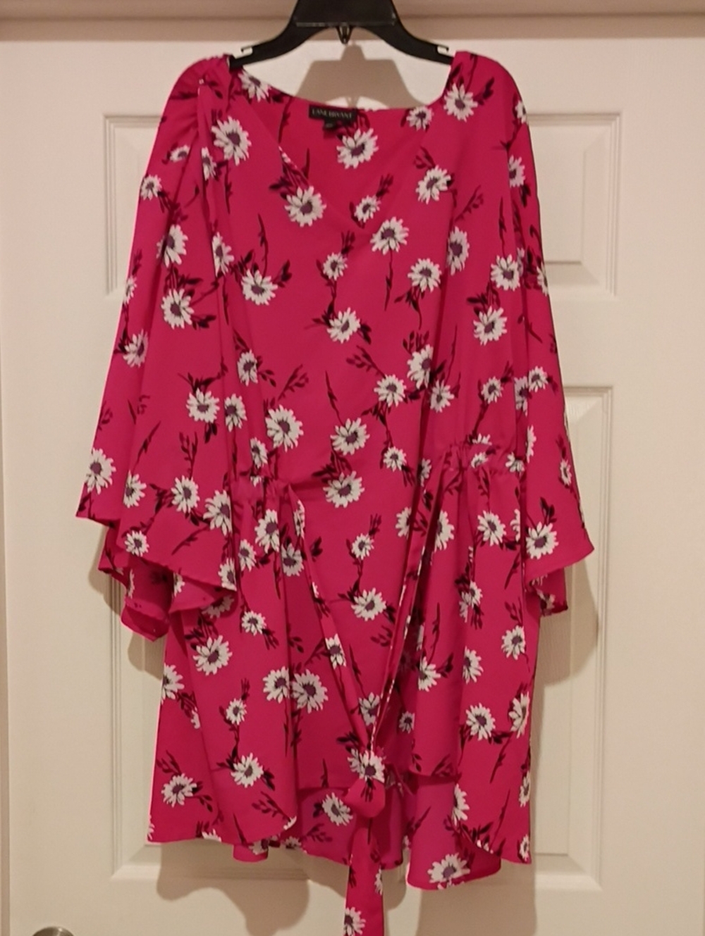 Lush Hot Pink Daisy Tie-Front Dress